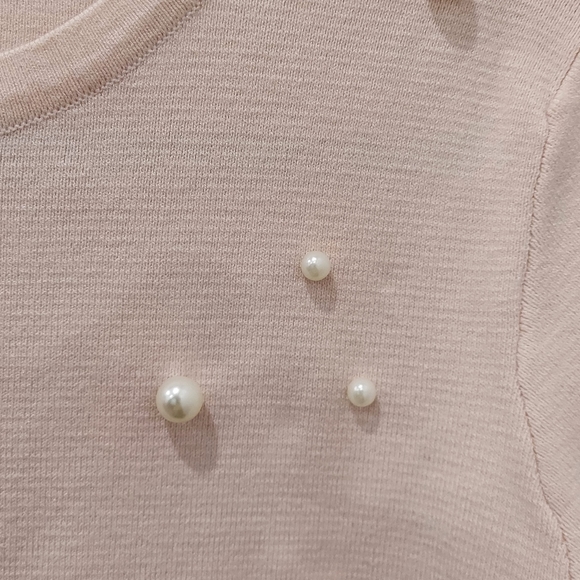 Zara Knit Pearl Studded Top - Picture 2 of 4